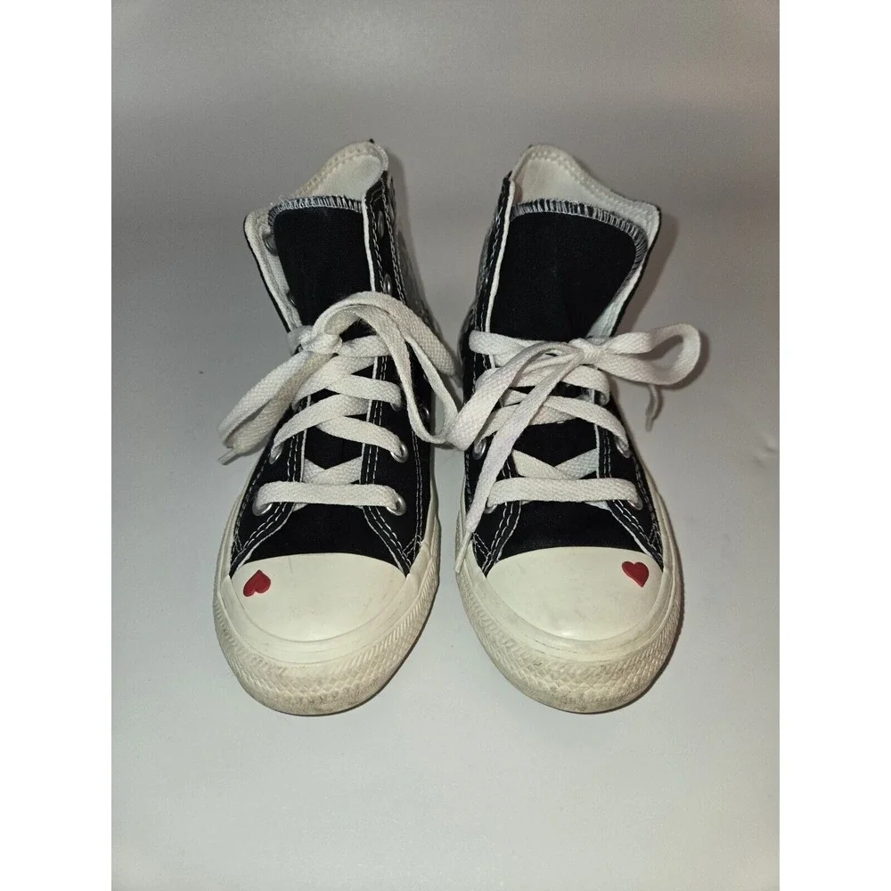 Converse‎ Love Fearlessly Yourself First US 13 Black White Red Heart, Kids